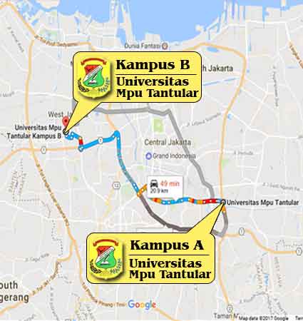 Peta Lokasi Universitas Mpu Tantular Jakarta Nomor